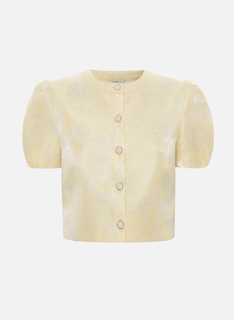 Lichi Jacquard jacket with lantern sleeves